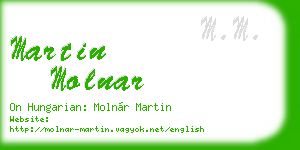 martin molnar business card